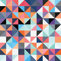 Obraz premium Abstract Bauhaus geometric pattern background, vector circle, triangle and square lines color art design. Colorful Bauhaus pattern background