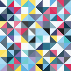 Fototapeta premium Abstract Bauhaus geometric pattern background, vector circle, triangle and square lines color art design. Colorful Bauhaus pattern background