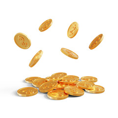 Realistic pile of gold coin