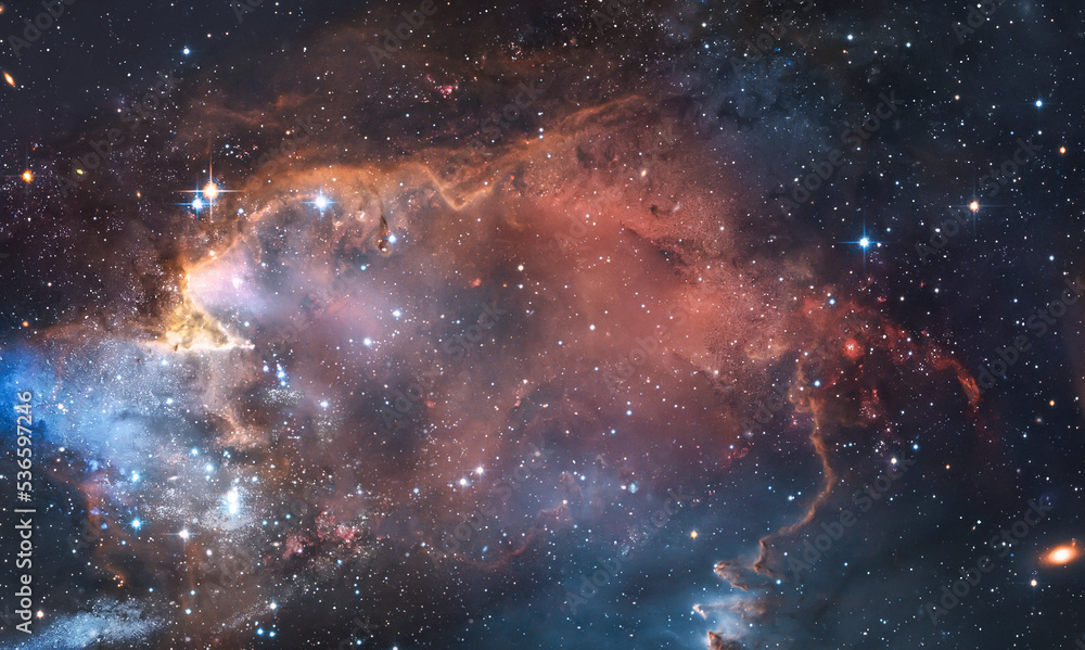 Aufkleber bright space with galaxy and nebula. stars and starry sky. sci-fi space wallpaper. elements of this 
