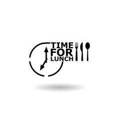  Time for lunch icon logo with shadow