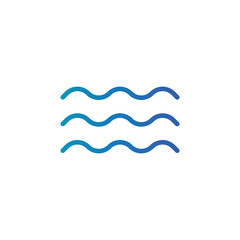 Wave blue icon with gradient