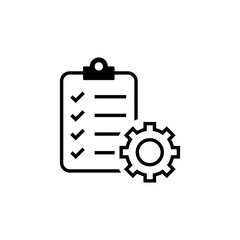 Clipboard vector icon with gear