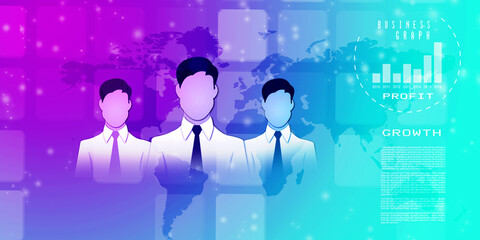 2d illustration Business Network concept