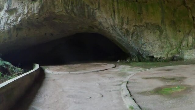 Devetashka cave with holes on the ceiling
