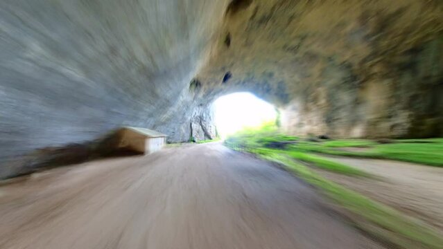 Devetashka cave with holes on the ceiling