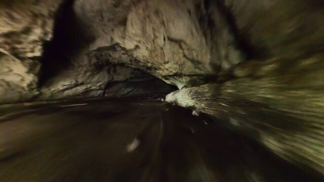 Devetashka cave with holes on the ceiling