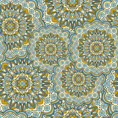 Persian medallion flower seamless ornament design.