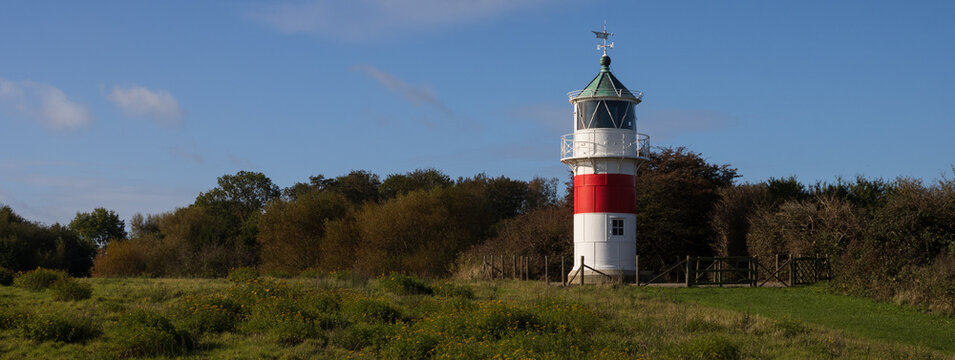 Panoramic view to the Tranerodde Fyr lighthouse