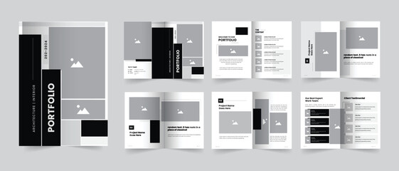 Architecture portfolio or portfolio template design, professional portfolio design template