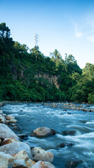 Fototapeta premium photo of a stream in the afternoon in Aceh Indonesia