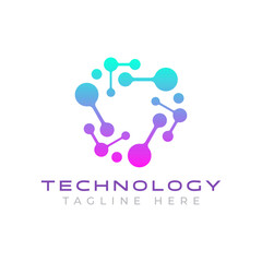 Logo Business Digital Network Technology and Science with Creative Concept Brand Identity. Communication, Investment, Market, Finance, Economy, Chemist, Biology.