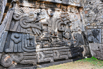 Templo de la serpiente emplumada, Xochicalco, Morelos, México. Patrimonio de la Humanidad por la...