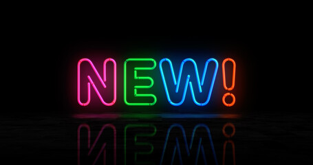 New and innovation neon light 3d illustration