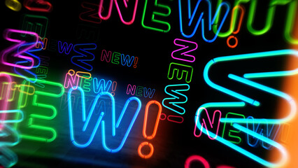 New and innovation neon light 3d illustration