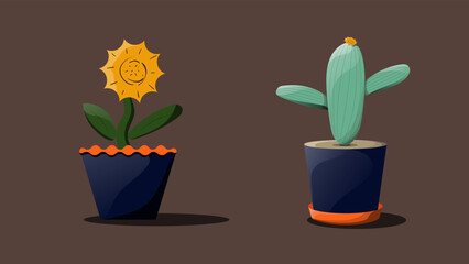 Flower Vase Illustration. Plant Illustration.