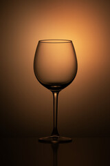 wine glass on black background