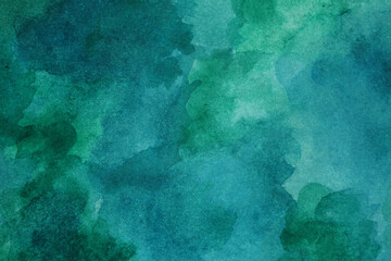 Blue green abstract watercolor. Art background for design. Daub, spot, stain.