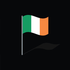 Republic of Ireland flag on pole vector graphics