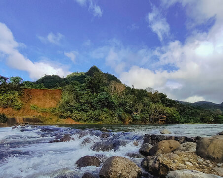 river in the mountains in Philippines