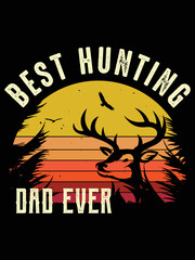 Hunting t-shirt Design, Vector graphic design template. Vantage style t-shirt. Unique eye catching t-shirt Design.