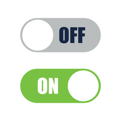 On and off toggle switch buttons set. Set of switch on and off icons. Flat icon on and off toggle switch button vector format