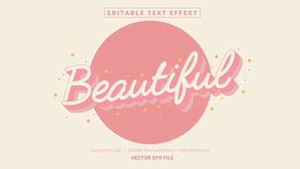 Editable Beautiful Font Design. Alphabet Typography Template Text Effect. Lettering Vector Illustration for Product Brand and Business Logo.
