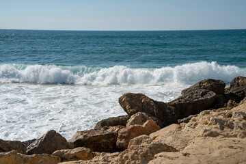A Rocky Shore in Tel Aviv, Israel