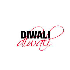 Diwali lettering with two fonts. Diwali calligraphy typography.