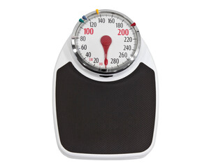 Old home weight scale isolated.