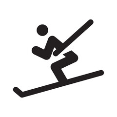 Skiing icon vector design template