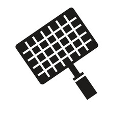 Grill grate icon. Black contour linear silhouette. Front side view.