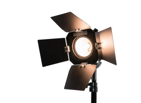 Bright studio light with barn doors isolated. - Powered by Adobe