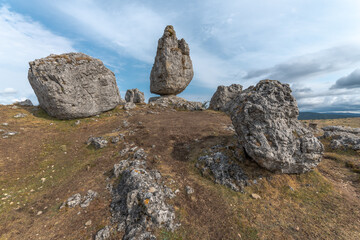 Strangely shaped rocks in the chaos of Nimes le Vieux in the Cevennes National Park.