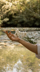 hand holding water