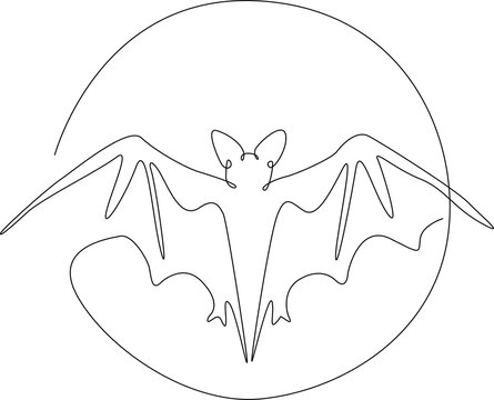 recommend clip art: Bat silhouette in circle. One line bat work. 