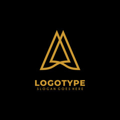 Modern initial AA logo letter simple and creative design concept