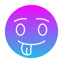 Tongue Out Glyph Gradient Icon