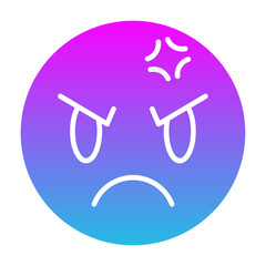 Angry Glyph Gradient Icon