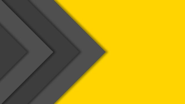 Minimalist banner of dark and yellow horizontal background with arrows and place for image. Suitable for business presentation