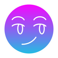 Smirking Glyph Gradient Icon