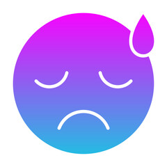 Upset Glyph Gradient Icon
