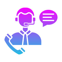 Customer Service Glyph Gradient Icon