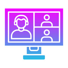 Video Conference Glyph Gradient Icon