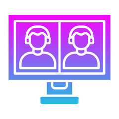 Video Call Glyph Gradient Icon