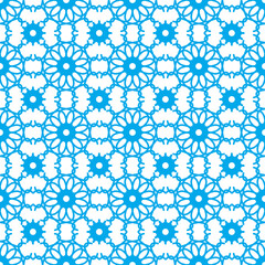 Seamless blue ornamental pattern. Seamless vintage pattern on white background. Vector eps10