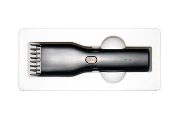 Electric hair clipper on a white background.The clipper is wireless.The clipper is rechargeable. - obrazy, fototapety, plakaty