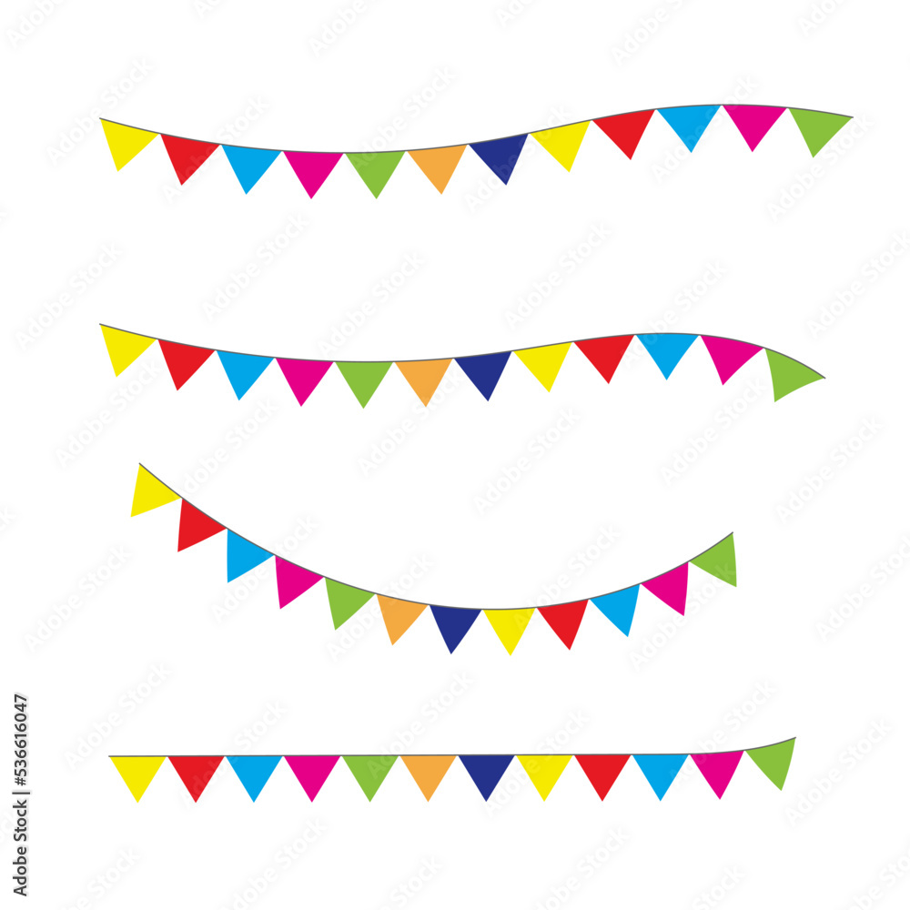 Poster bunting vector. set of bunting on white background. vector eps10