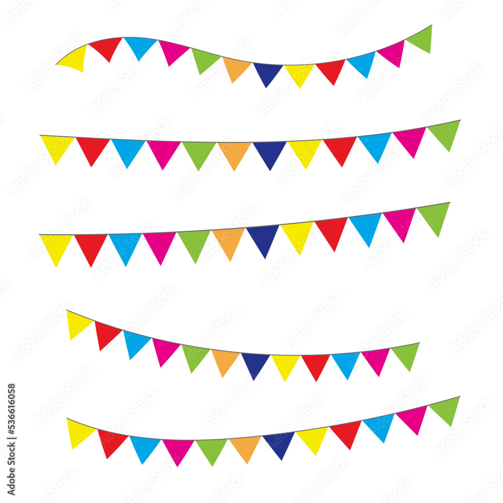 Poster set of bunting vector. bunting on white background. vector eps10