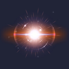 Red shining light explosion background